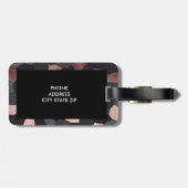 スタイリッシュバラ金ゴールドグレーと黒モザイク ラゲッジタグ (裏面横)