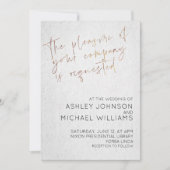 スタイリッシュバラ金ゴールドスシンプルクリプトタイポグラフィ 招待状 (正面)