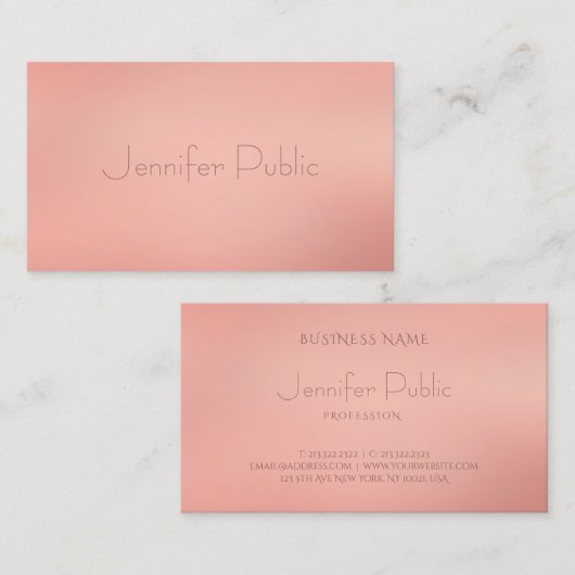 スタイリッシュバラ金ゴールドトレンディーモダンエリートテンプレート 名刺 (正面/裏面)