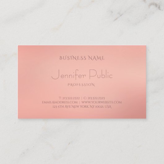 スタイリッシュバラ金ゴールドトレンディーモダンエリートテンプレート 名刺 (裏面)