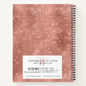 スタイリッシュバラ金ゴールドフェイクフォイル爪、 ネイルアポイントメント帳 ノートブック (裏面)