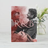 スタイリッシュバラ金ゴールドマウンテンズオーバーレイ結婚写真 招待状 (スタンド正面)