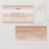 スタイリッシュバラ金ゴールド鏡文字(ロゴ付きモダン) 名刺 (正面/裏面)