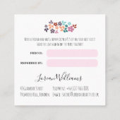 スタイリッシュパステルフラワーヘアスタイリスト フラワーリング 予約カード (裏面)