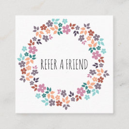 スタイリッシュパステルフラワーヘアスタイリスト フラワーリング 予約カード