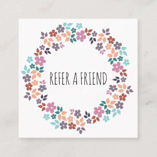 スタイリッシュパステルフラワーヘアスタイリスト フラワーリング 予約カード (正面)