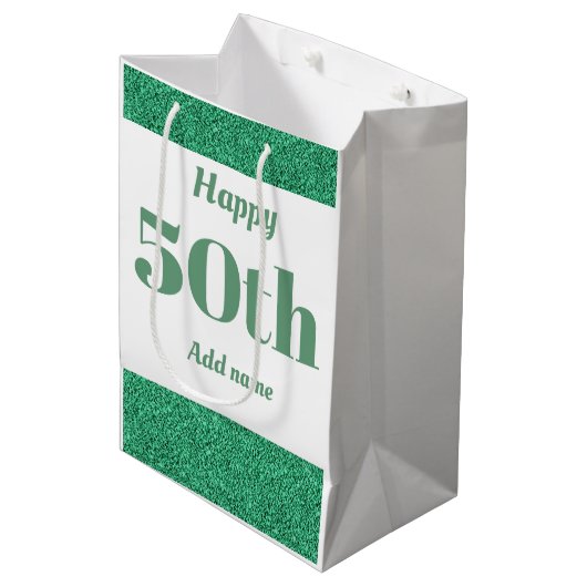 スタイリッシュパーソナライズされたかわいらし生誕抱き枕50日 ミディアムペーパーバッグ (正面アングル)