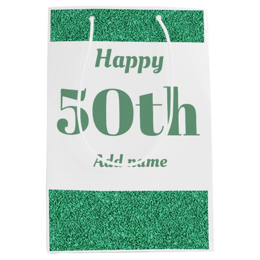 スタイリッシュパーソナライズされたかわいらし生誕抱き枕50日 ミディアムペーパーバッグ (正面)