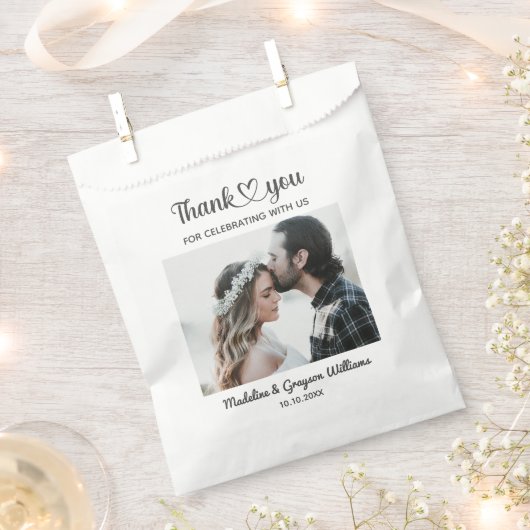 スタイリッシュパーソナライズされたカスタム写真ロマン結婚ツ フェイバーバッグ (クリップ留めされた状態)