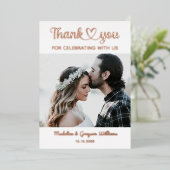 スタイリッシュパーソナライズされたカスタム写真ロマン結婚ツ 箔招待状 (立ち正面)