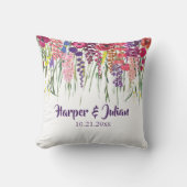 スタイリッシュパーソナライズされたカラフルフローラ縁ど クッション (正面)