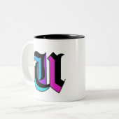 スタイリッシュパーソナライズされたカラフルモダントレンディーU Mag ツートーンマグカップ (正面左)