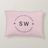 スタイリッシュパーソナライズされたピンク アクセントクッション (裏面)