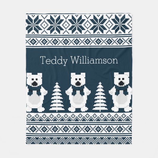 スタイリッシュパーソナライズされたモダン北欧パターン(の模様が)ある フリースブランケット (正面)