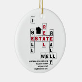 スタイリッシュパーソナライズされた実在不動産を売るクロスワード セラミックオーナメント (右)