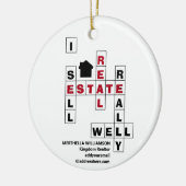 スタイリッシュパーソナライズされた実在不動産を売るクロスワード セラミックオーナメント (左)