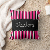 スタイリッシュパーソナライズされた白黒ピストライプンク クッション (ブランケット)