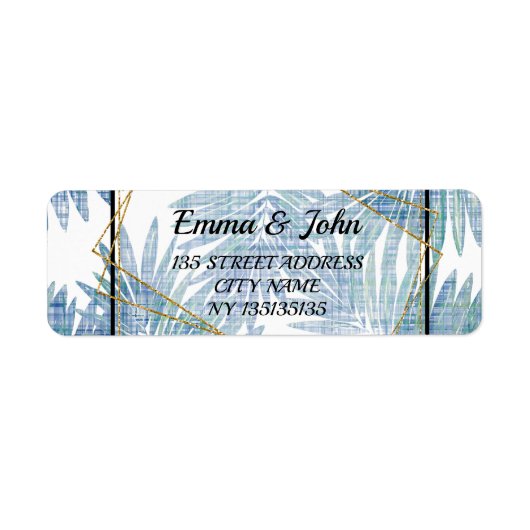 スタイリッシュパーソナライズされた葉手平 ラベル (正面)