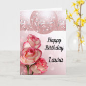 スタイリッシュパーソナライズされた誕生日カード カード (黄色い花)