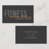 スタイリッシュパーソナルトレーナーグレーイエロー名刺 名刺 (正面/裏面)