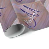 スタイリッシュパーティー |紫の茶色の銅筆跡 ラッピングペーパー (ロールコーナー)