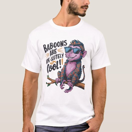 スタイリッシュヒヒ類は絶対確実だクール Tシャツ (正面)