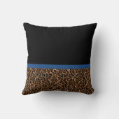 スタイリッシュヒョウエレガント柄の青い弓と名前 クッション (裏面)