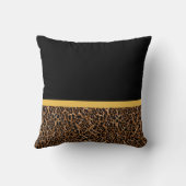 スタイリッシュヒョウエレガント柄の黄色い弓と名前 クッション (裏面)