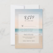 スタイリッシュビーチlメニューのオプション結婚式RSVP 出欠カード (正面)
