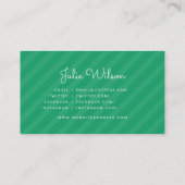 スタイリッシュピモダンンクとグリーンストライプのソーシャルメディア 名刺 (裏面)