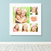 スタイリッシュピモダンンクハートパーソナライズされた写真 キャンバスプリント (インサイチュ (ウッドフロア))