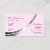 スタイリッシュピンクとシルバーデコールとモノグラムモダン 名刺 (裏面)