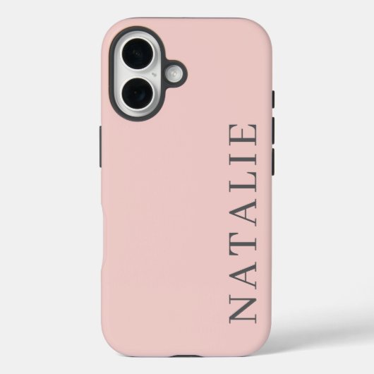 スタイリッシュピンクとパーソナライズドグレー名前  Case-Mate iPhoneケース (裏面)
