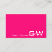 スタイリッシュピンクと白とモダンモノグラムシンプル 名刺 (正面)