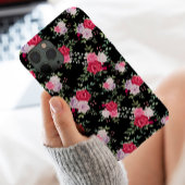 スタイリッシュピンクと赤の花ヴィンテージ Case-Mate iPhoneケース