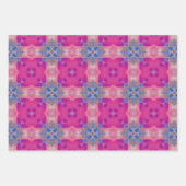 スタイリッシュピンクの幾何形状。抽象芸術 ラッピングペーパーシート (正面)