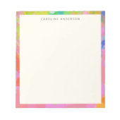 スタイリッシュピンクの抽象芸術縁どパーソナライズされた名 ノートパッド (正面)