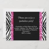 スタイリッシュピンクゼブラフェミニン卒業招待状 招待状 (裏面)