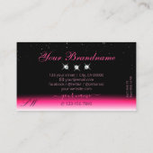 スタイリッシュピンクブラックグラデーションスパークルダイヤモンドイニシャル 名刺 (裏面)