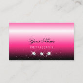 スタイリッシュピンクブラックグラデーションスパークルダイヤモンドラグジュアリー 名刺 (正面)