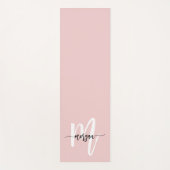 スタイリッシュピンクモダンスクリプガーリートのモノグラム名 ヨガマット (正面)