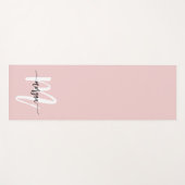 スタイリッシュピンクモダンスクリプガーリートのモノグラム名 ヨガマット (正面(横))