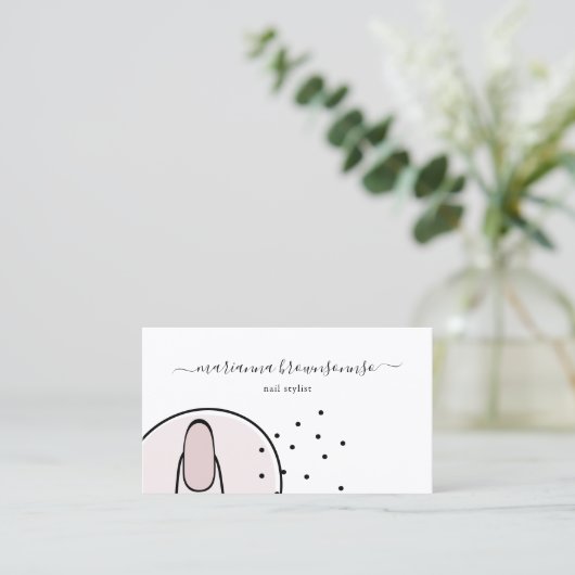 スタイリッシュピンクモダンメイクアップサロン爪、 ネイル 名刺 (スタンド正面)
