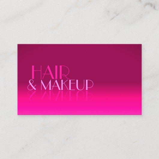 スタイリッシュピンク勾配鏡フォントクラシックモダン 名刺 (正面)