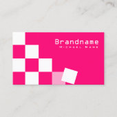 スタイリッシュピ市松模様にンクとホワイトプロフェッショナルシック 名刺 (正面)