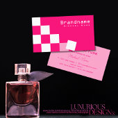 スタイリッシュピ市松模様にンクとホワイトプロフェッショナルシック 名刺