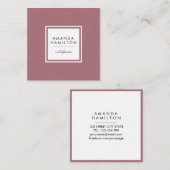 スタイリッシュファッションバラ金ゴールド+白い四角形 スクエア名刺 (正面/裏面)