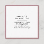 スタイリッシュファッションバラ金ゴールド+白い四角形 スクエア名刺 (裏面)