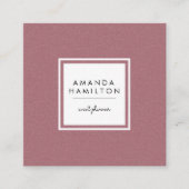 スタイリッシュファッションバラ金ゴールド+白い四角形 スクエア名刺 (正面)