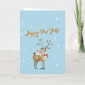 スタイリッシュファンキー予測できな水色トナカイ カード (裏面)